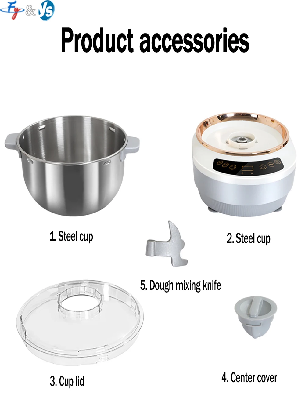 Household Electric Dough Mixer Stainless Steel Automatic Kneading Machine Bread Ferment Food Stirring Chef Machine