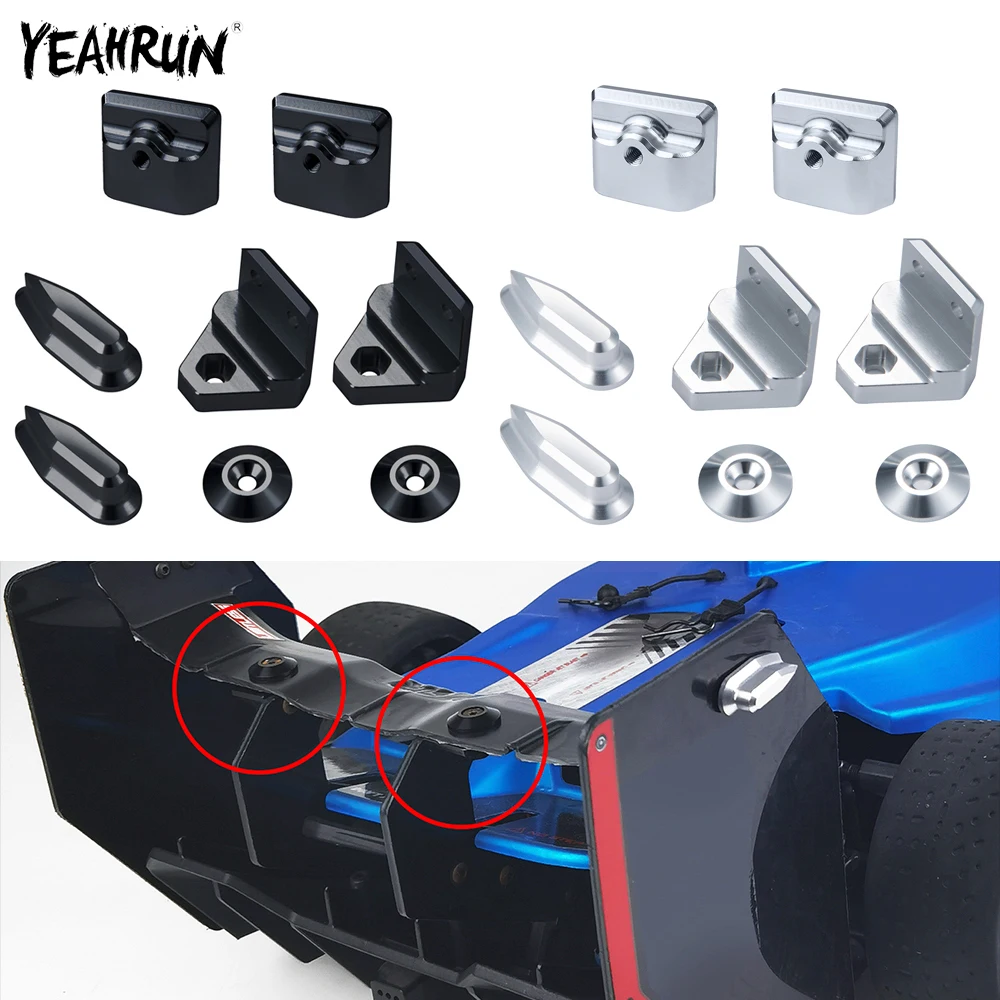 YEAHRUN Metal Tail Fins RC Car Tail Wing Mount Set for LIMITLESS 1/7 RC All-Road RC Crawler Car Upgrade Parts