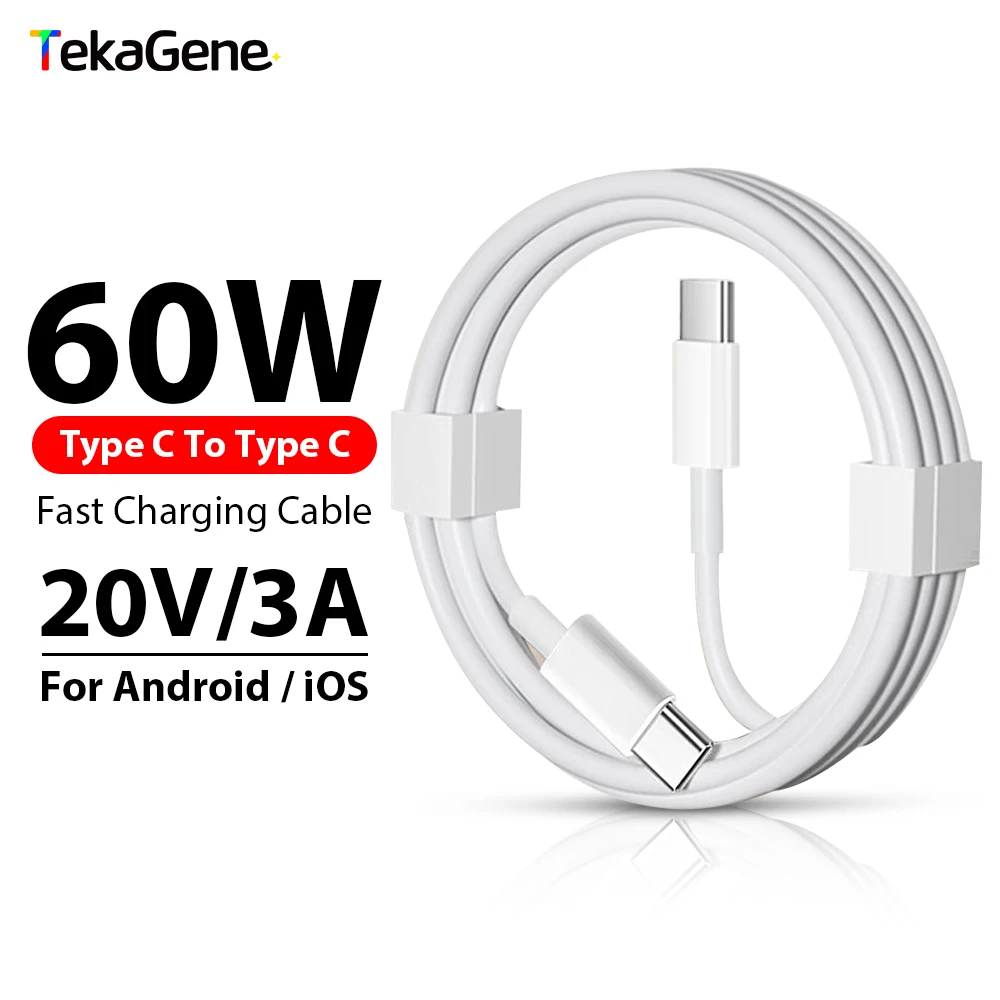 

PD 60W Type C to USB C Fast Charging Cable For iPhone 17 16 15 Pro Max Air Quick Charge Data Line For Samsung Xiaomi iPad Huawei