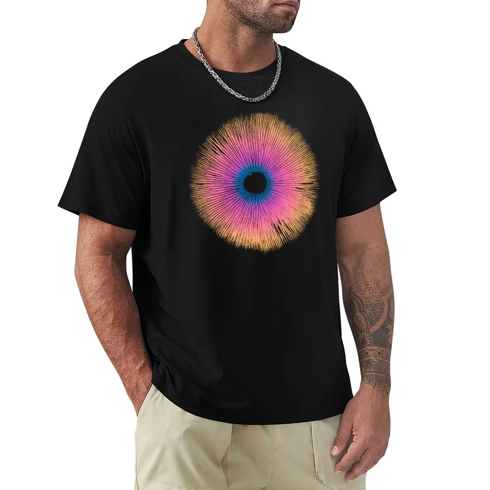 Camiseta con estampado de esporas de hongos psicodélicos Psilocybe Cubensis, camiseta básica lisa para primavera y verano