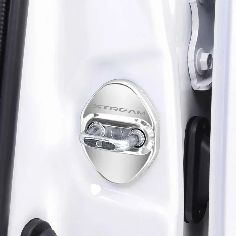 for Honda STREAM Badge Anti-rust Protection Case Decals Accessories 4PCS Car Door Lock Covers Stainless Steel Buckle Stickers - view 4