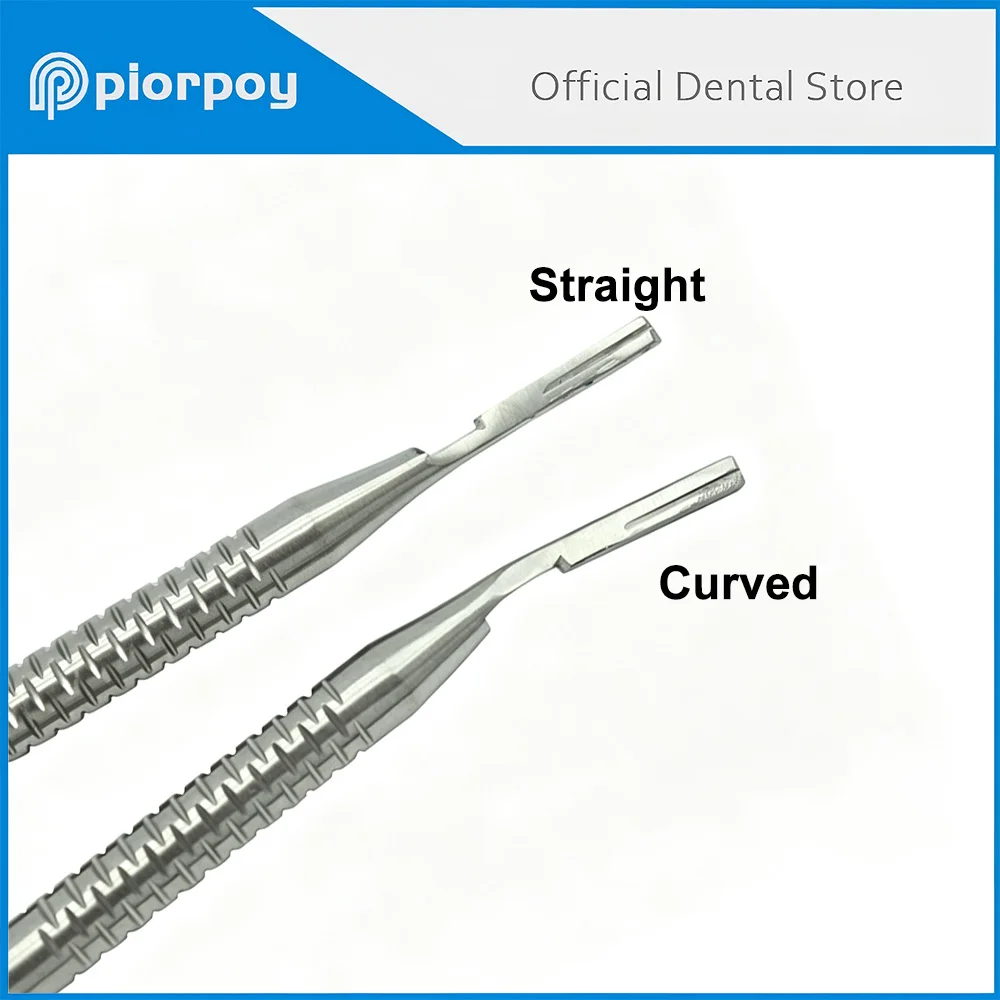 PIORPOY1Pc Dental Stainless Steel Scalpel Handle Straight Head Elbow No.3 Knife Oral Teeth Cleaning Instrument Dentist Equipment