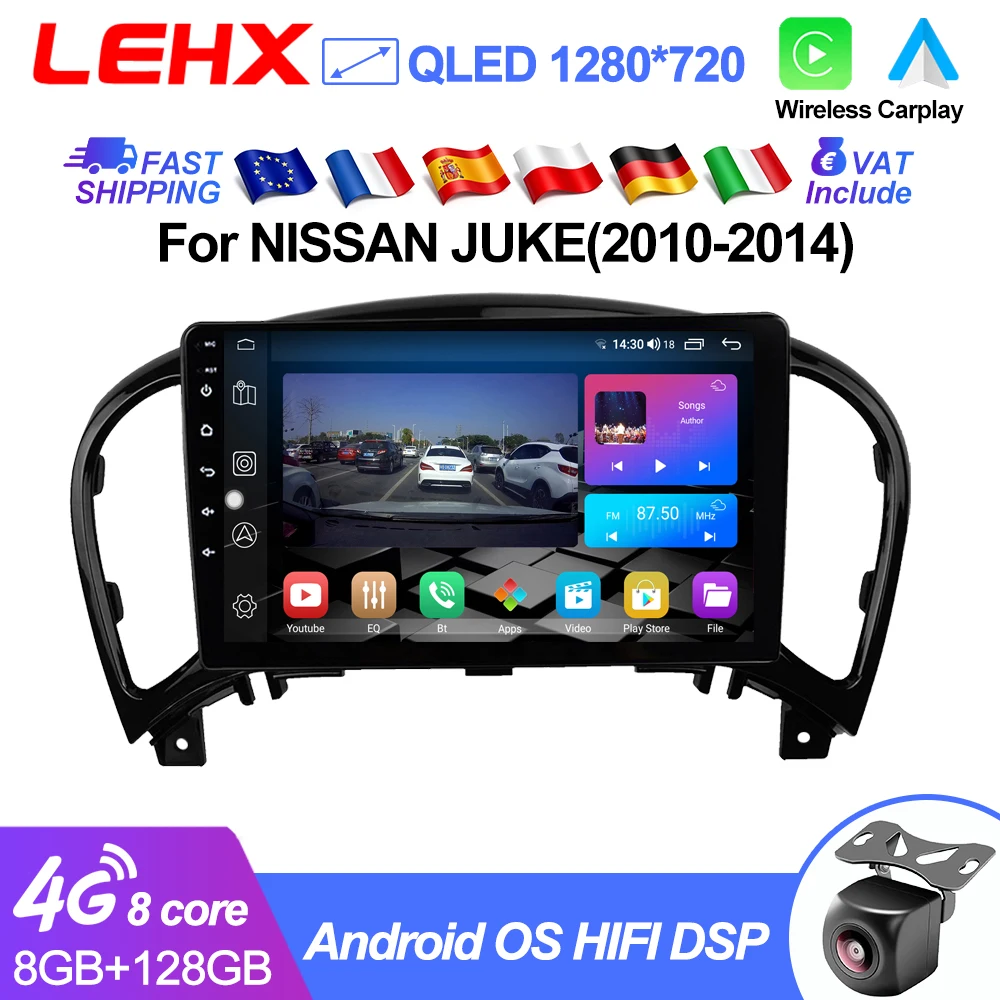LEHX L6PRO 4G sans fil Carplay Android Auto autoradio multimédia pour Nissan Juke YF15 2010 - 2014 GPS Autoradio 2 Din systèmes intelligents