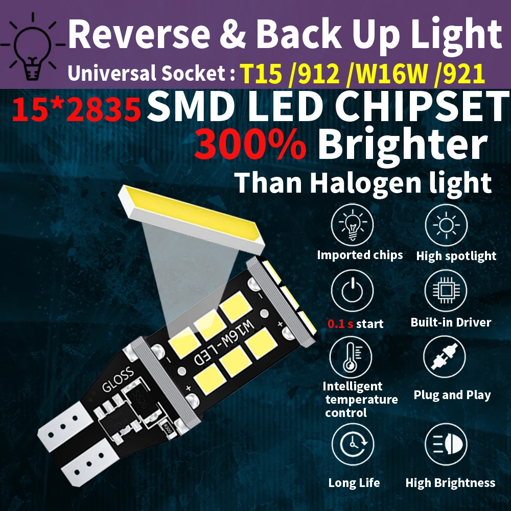 2PCS T15 T16 W16W 921 912 LED  - Ludwigia Super Red ulasan dan harga
