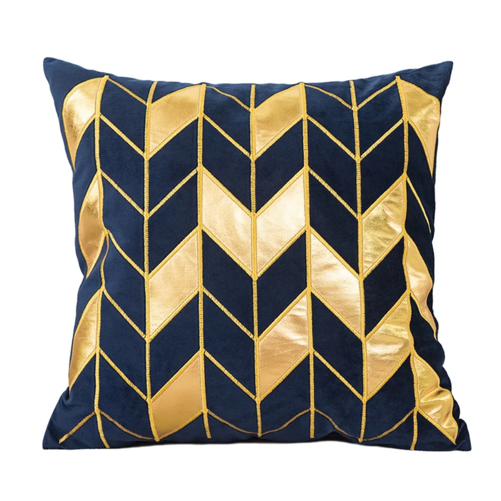 CIFBUY Luxurious Golden Bronzing Thick Velvet Cushion Cover 45x45cm Decorative Throw Pillow Case for Sofa Bedroom