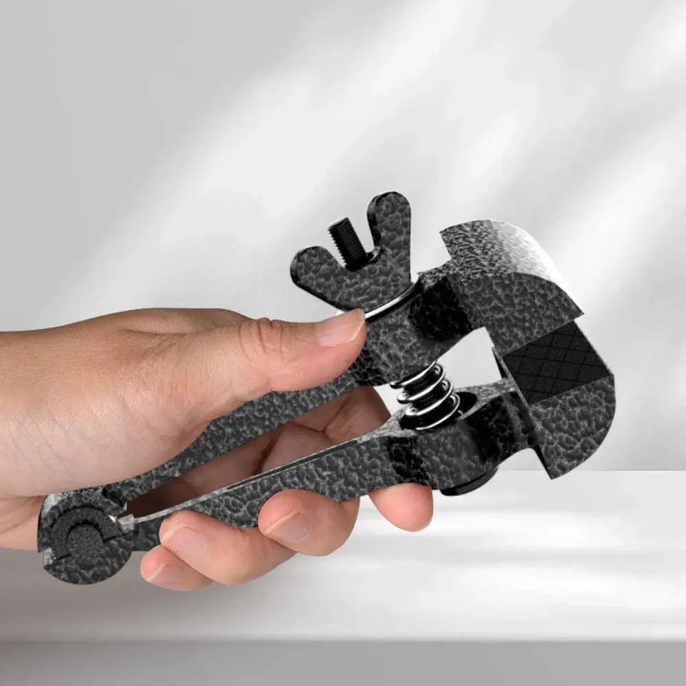 Mini Hand Vise Adjustable Stable Clamping Flat Mouth Pliers Cross Anti-slip Grooves Cast Steel Fixed Tool Home Maintenance