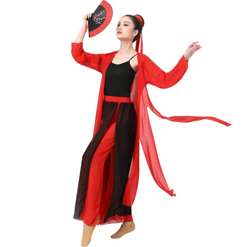 중국 스타일 양코 무용복, 클래식 재즈 댄스, 현대 무용 연습 세트, 전통 동양 한푸 양코 원피스