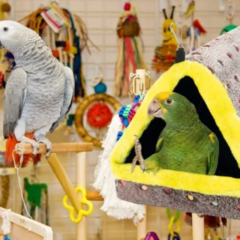 a hamaca para loros y mascotas, nido de pájaro de peluche cálido, cama colgante para casa, tienda, jaula para hámster, accesorios para jaulas de hamaca colgantes