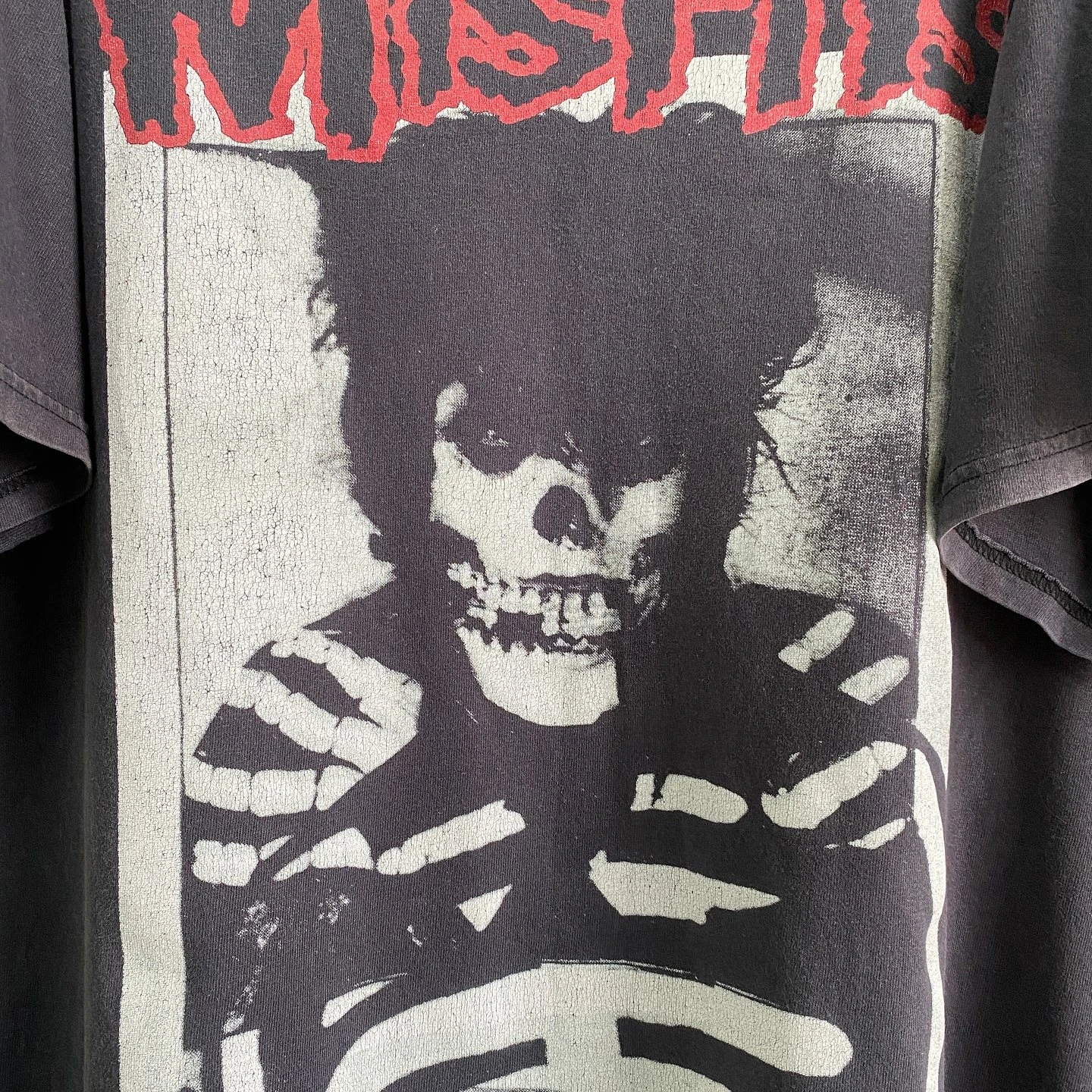 Vintage Misfits Band Fiend Skull Horror Punk Grafik T-Shirt aus Baumwolle für Männer und Frauen Sommer Streetwear – Detail 4