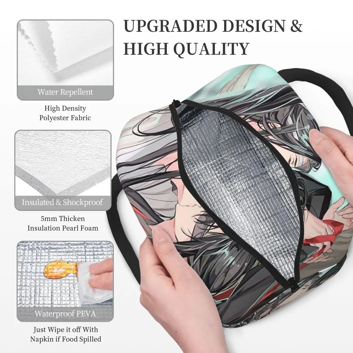 مو داو زو شي غراندماستر من زراعة الشيطاني معزول حقيبة الغداء للنساء صناديق الطعام المحمولة صندوق غداء حراري حمل #3