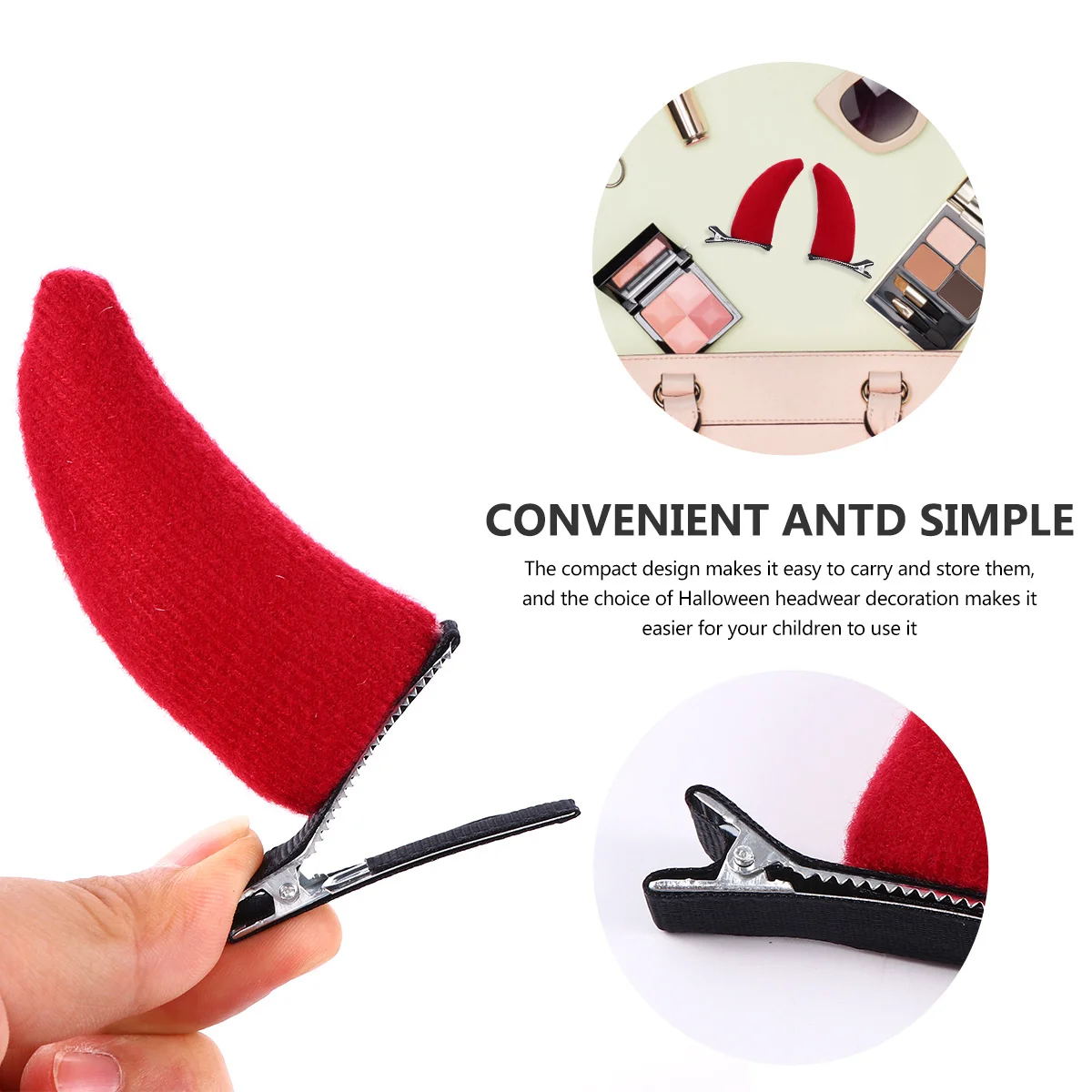 

8pcs Devil Horn Hair Clips Halloween Headwear For Kids Festival Party Cosplay Accessory Compact Design Easy To Carry