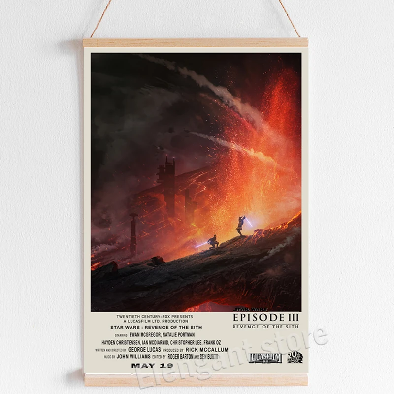 Star Wars Revenge of the Sith Poster Vintage Movie Art Prints Retro Star Wars Canvas Painting Living Room Wall Pictures Decor