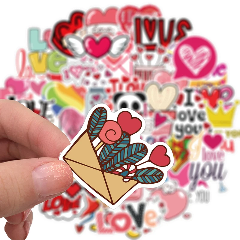 10/30/50PCS Cute Love Sticker estetica per bambini in PVC Sketchbook decorazione Scrapbooking forniture di cancelleria per la scuola per bambini