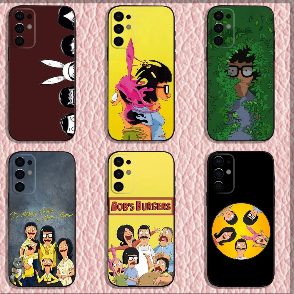 Anime B-Bobs B-Burgers Phone Case For Samsung S24,S21,S22,S23,S30,Ultra,S20,Plus,Fe,Lite,Note,10,9,5G Black Soft Shell