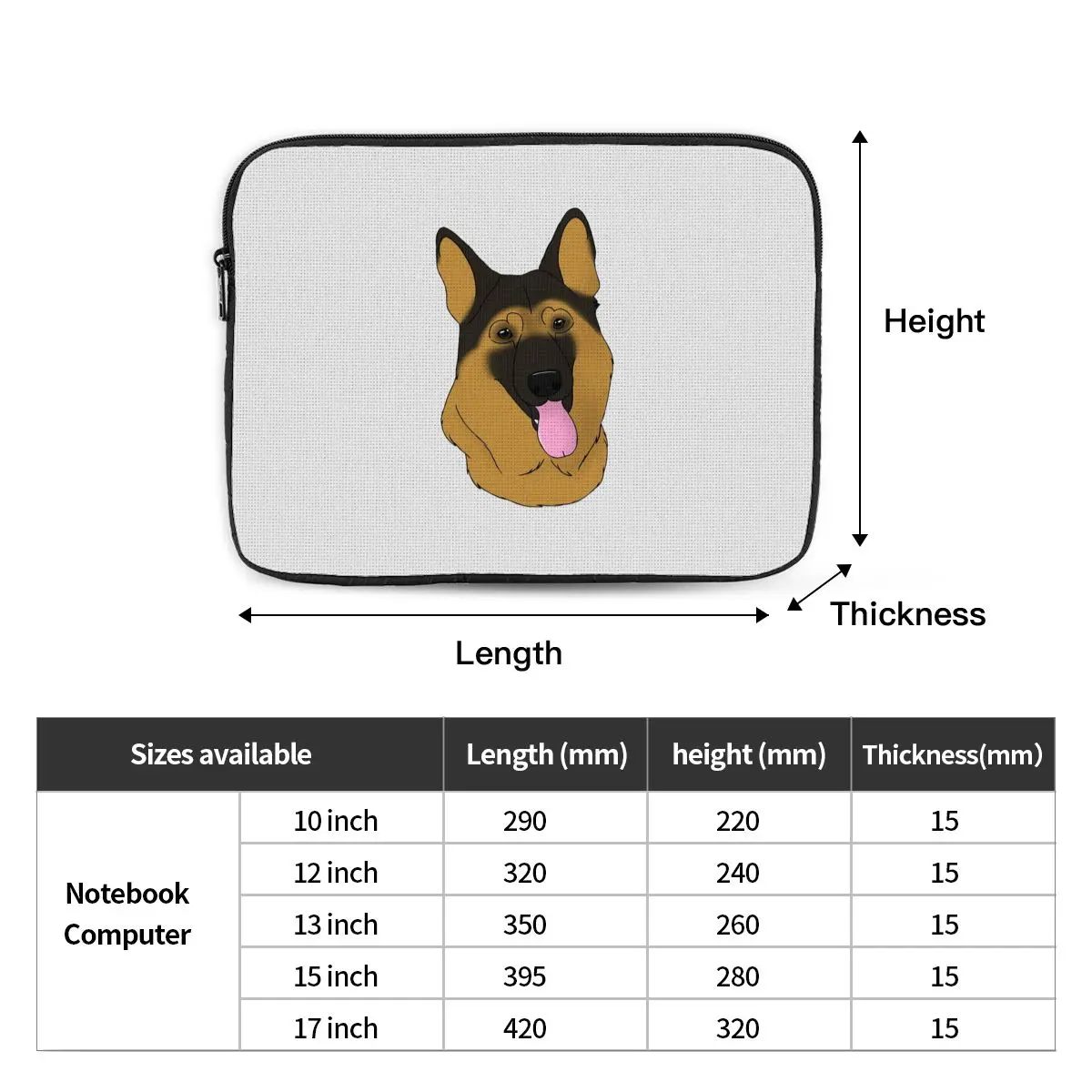 German Shepherd Dog - Black And Tan Notebook Laptop Bag 10 12 13 15 17 Inch For Macbook Air Pro Tablet Shockproof Case Bag