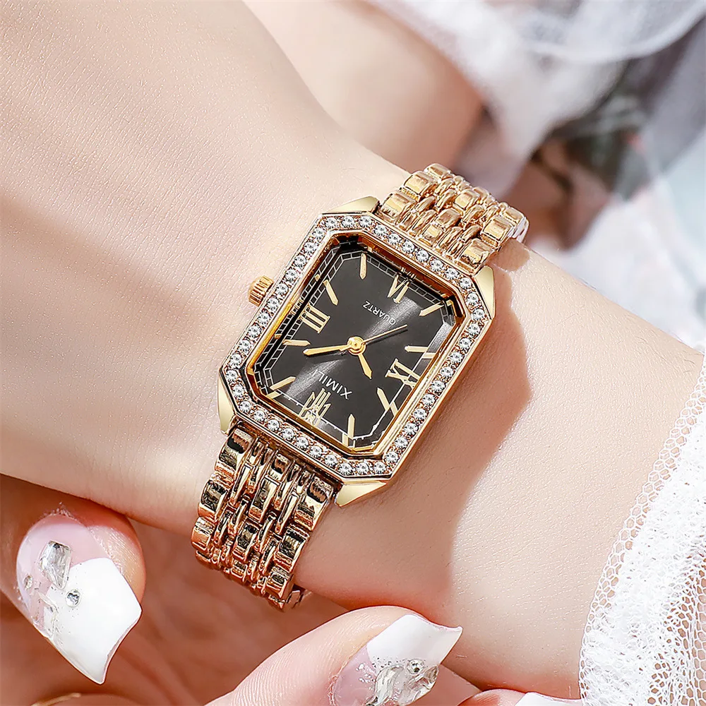 2025 Top Brand Watch Women Business Simple Diamond Gold Watches Casual Female Student Fashion Quartz Clock Wristwatches