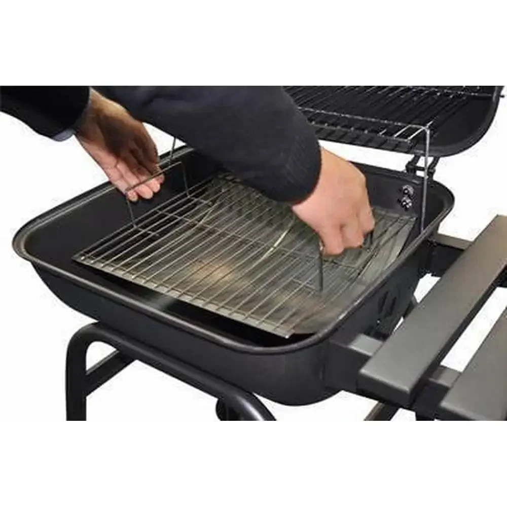 Mini Barrel Charcoal Grill with 306 sq.in Cooking Space 16-Burger Capacity Warming Rack Side Shelf Portable Wheels & Charcoal