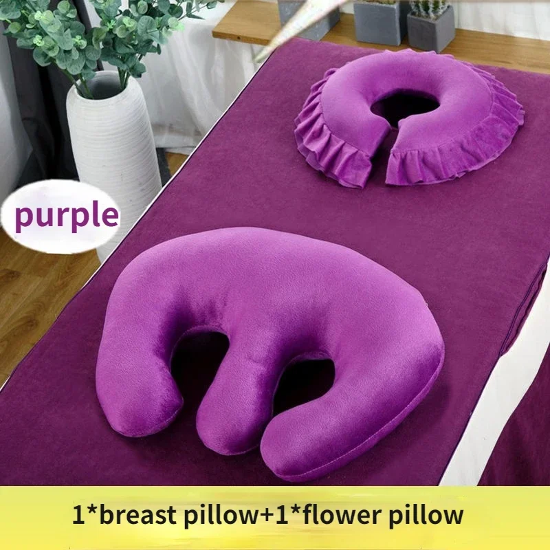 Beauty Salon Facial Pillow and Breast Support Pad, Massage Lying Pillow, Spa Tuina Tool Cover, Removable, 2Pcs