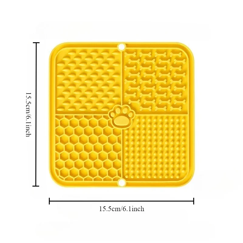 1PC Silicone Pet Licking Mat Slow Feeder Bowl Anti Anxiety Suction Pad for Dogs Cats Treat Feeding Training Bath Time