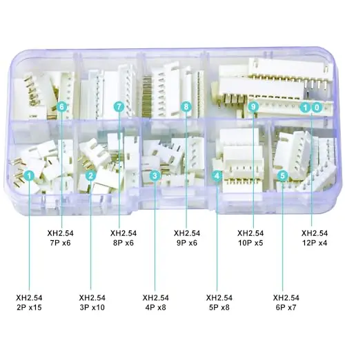 JST Connector Kit, XH2.5 DIP Header Jst 2.54mm Pitch Adapter, JST-XH Through Hole Vertical Header (XH2.5-DIP-Ver)