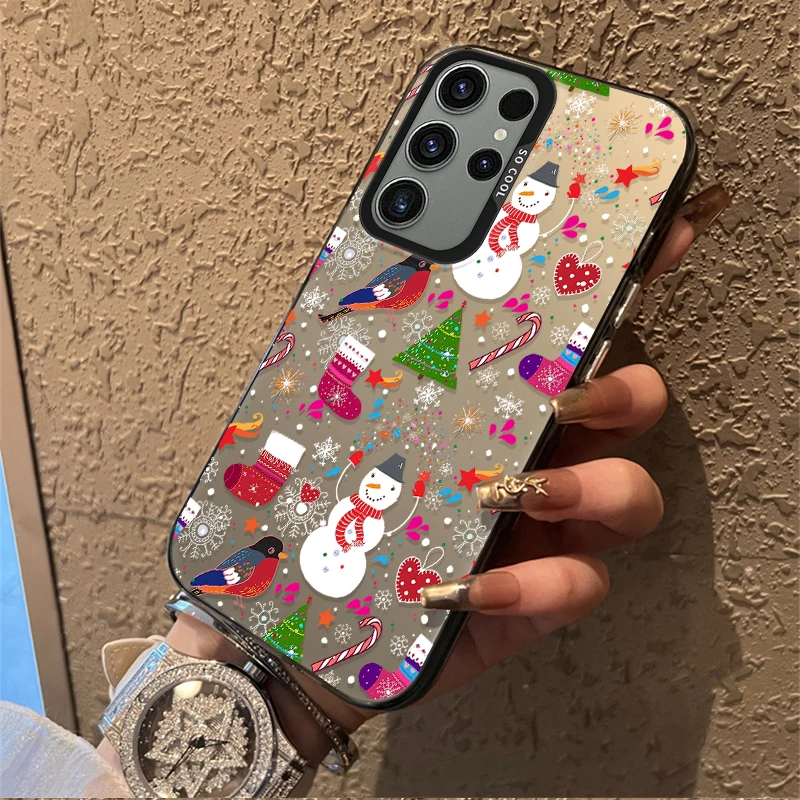 Schneemann Schneeflocke Frosted Hülle für Samsung Galaxy A36 A35 A34 A32 A30 A26 A25 A24 A23 A22 5G 4G A20 A16 A15 A14 Acryl Cover