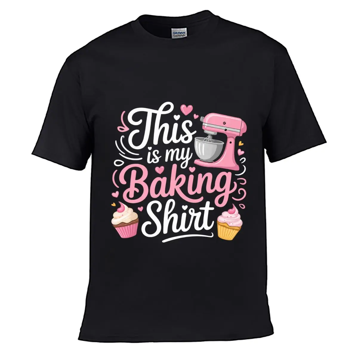 Baking Pink Stand Mixer Cupcakes Hearts Men Summer T-shirt Top
