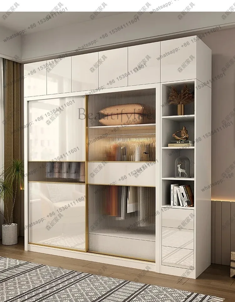 New Sliding Door Tall Wardrobes Orgnizer Aesthetic Stylish Wooden Wardrobe Bedroom Clothes Display