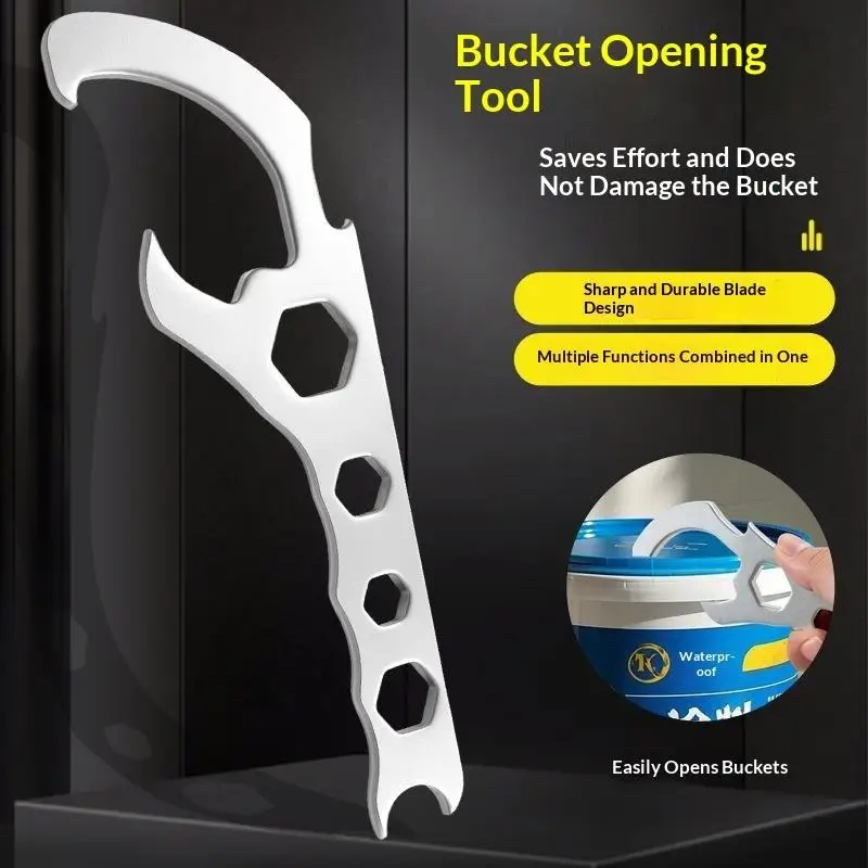 NEW Paint Can Opener Metal Bucket Lid Remover Labor Saving Lever for 1-5 Gallon Paint Pail with Hex Wrench Holes Home DIY Tool