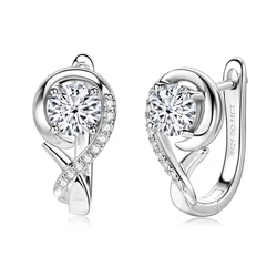 IOGOU 5mm&1mm All VVS1 Moissanite Infinity Hoop Earrings 925 Sterling Silver Engagement Party Fine Jewelry 2024 for Women Girls