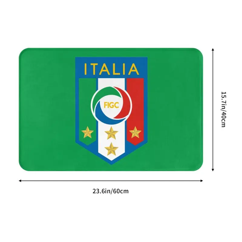 Italia Figc Mat Rug Carpet Anti-Slip Floor Mats Bedroom Italia Italy Figc World Champions 4 Stars Soccer Football Legends