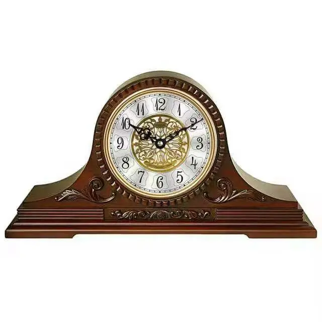 

Living room solid wood clock European classical wooden table clock retro music clock