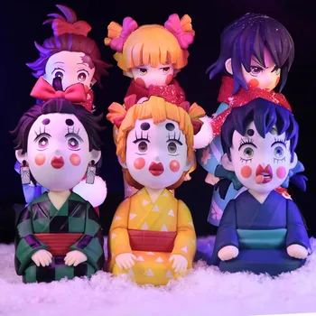 귀멸의 칼날 귀신 열쇠 고리, 귀여운 캐릭터 가방 펜던트, 자동차 열쇠 고리, 팬 선물, 애니메이션 쥬얼리 