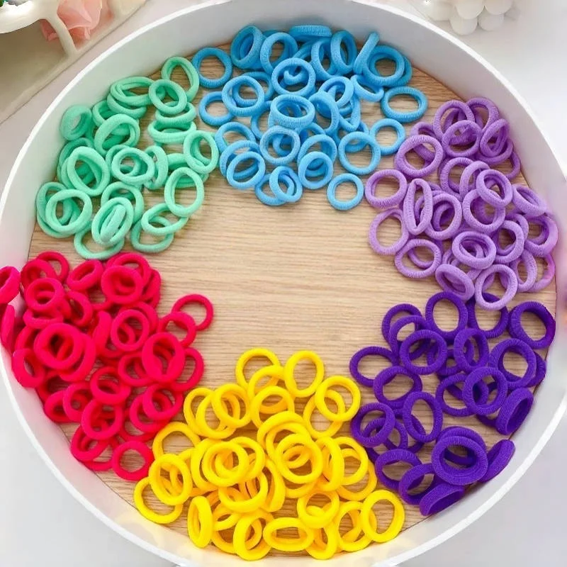 100 Stück bunte Grundlegende/vielseitige/einfache Haarbänder und Haarbänder für Mädchen, Geschenke für Mädchen