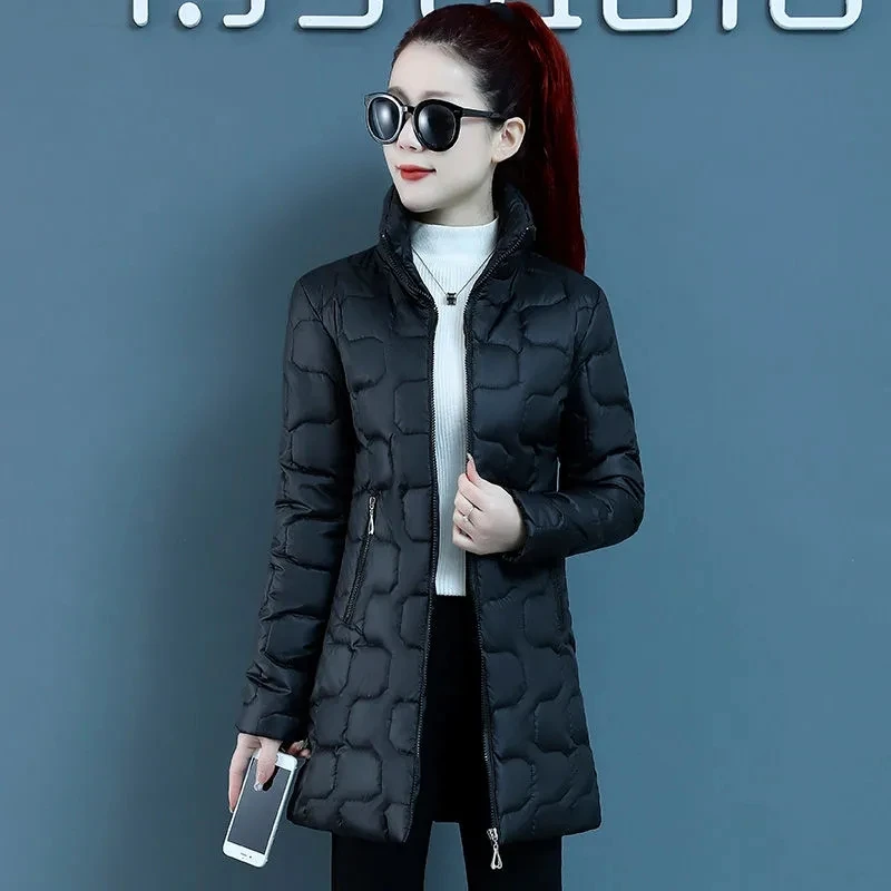 Down Cotton Jacket Women 2023 Spring Autumn New Fashion All-match Casual Padded Coat Female Light Large Size Warm Parkas