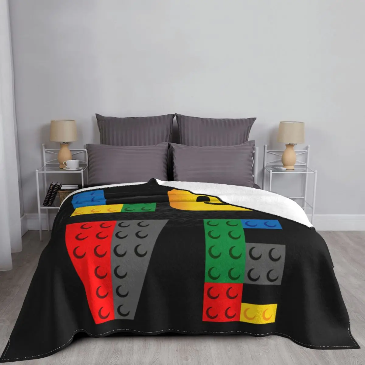 Legos Love Parody Quality Oldskool Artwork Blanket Casual Bedding Coral Fleece Faux Fur Mink Mechanical Wash