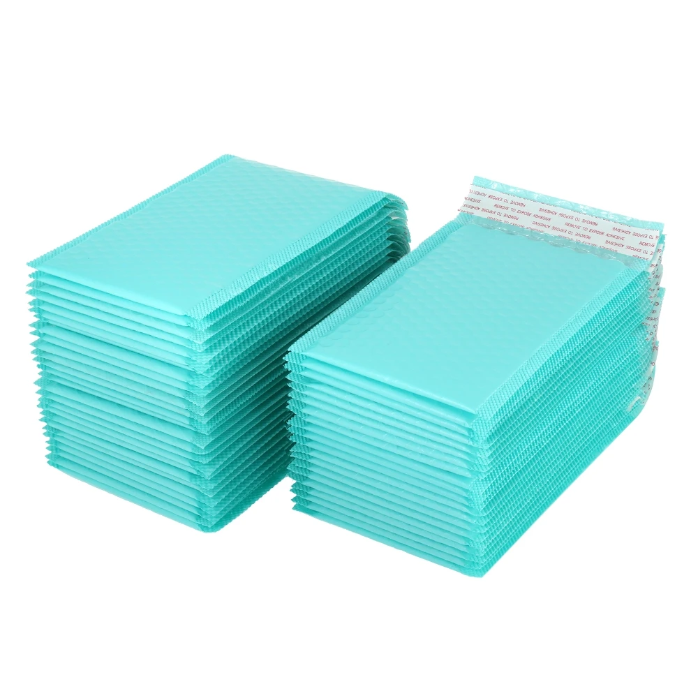 50 قطعة فقاعة البريدية فقاعة المغلفات حقيبة مقاوم للماء الذاتي ختم الشحن السريع المغلف حقيبة التعبئة والتغليف الأسود والأزرق والوردي والأرجواني