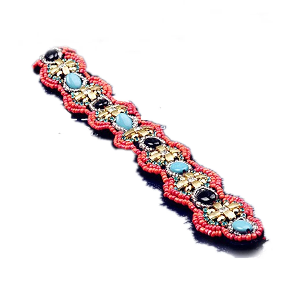 

Fashion new freeshipping wholesale retail fashion vintage bohemian beaded gems with rhinstone headband popular hair accessories