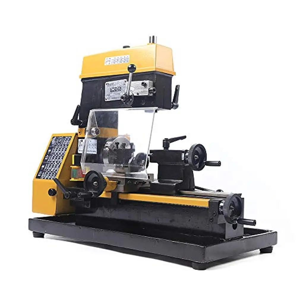 3-in-1Micro Multi-Function Drilling Milling Lathe Benchtop Machine Three-jaw Chuck High Precision Spindle Axis Speed 500-2500rpm