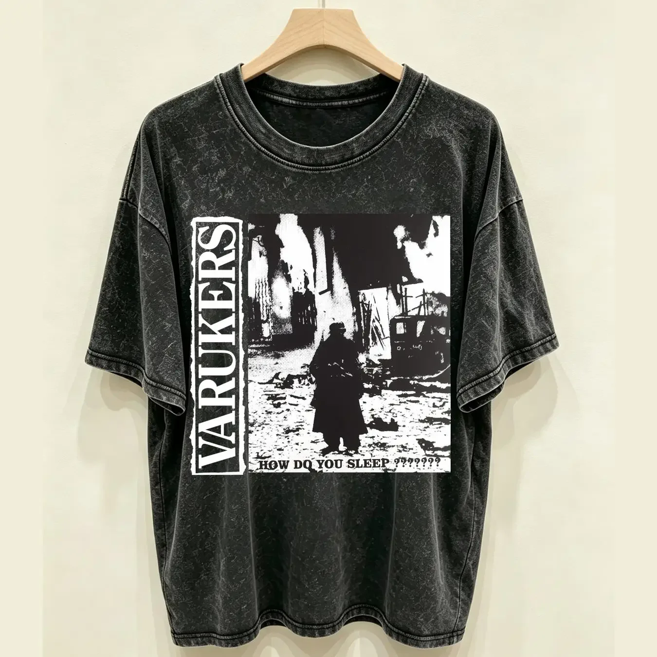washed T Shirt The Varukers How Do You Sleep Punk Rock Music England Band Size L 2XL vintage Washed Top For Everyday Wear