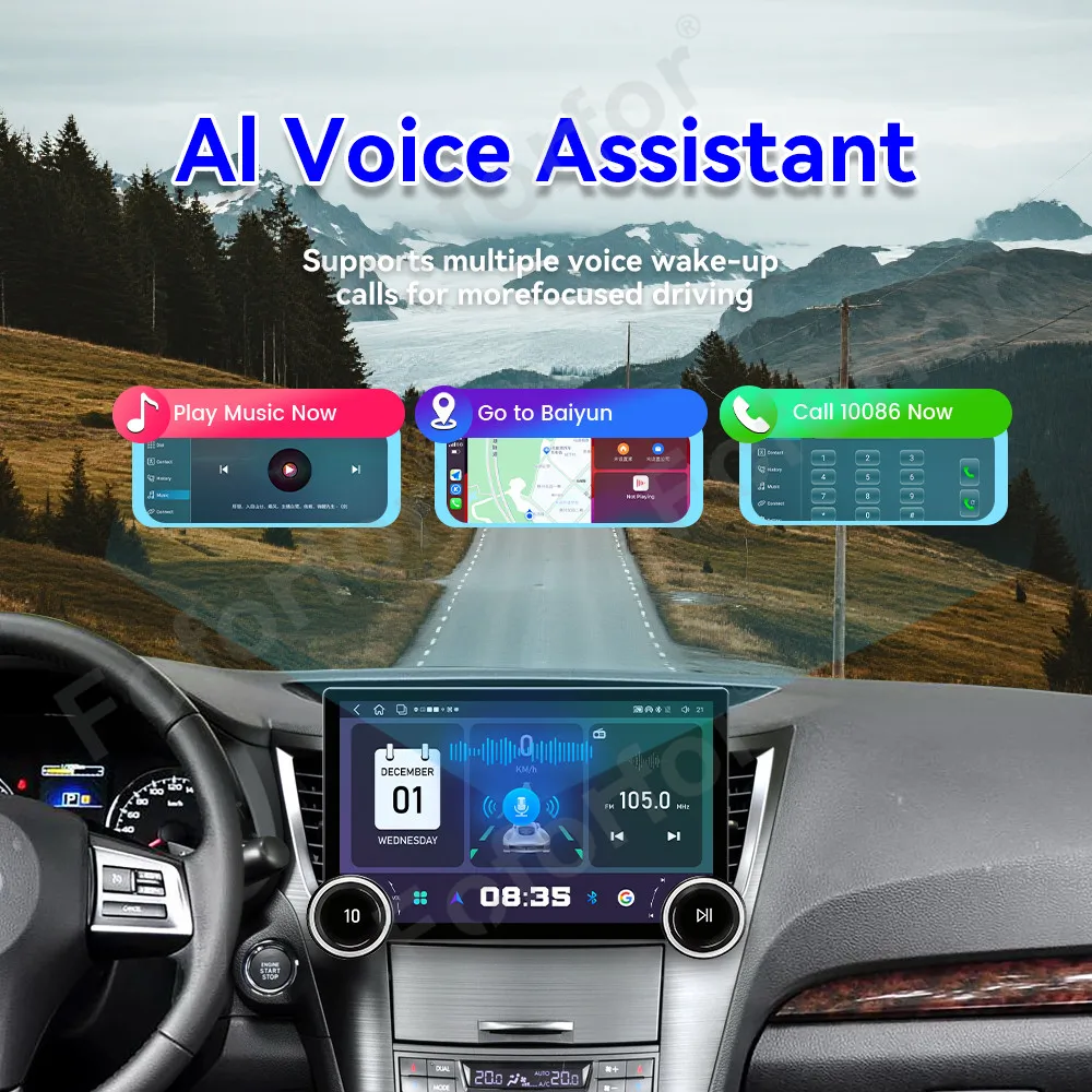 High Performance 11.5 Inch Android 15 Full HD Touch Wireless CarPlay Android Auto Car Media For Subaru Legacy/Outback 2010-2014