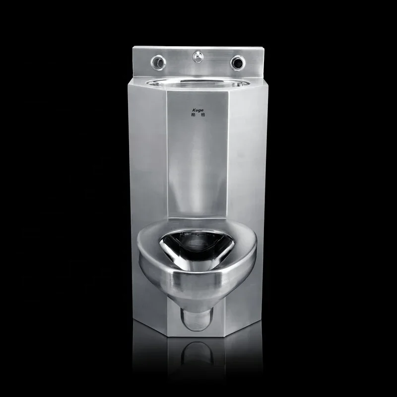 Bathroom Toilet,Manufacturing Public Prison One Piece Toilet Bowl Stainless Steel Wc Combination Toilet Sink Set