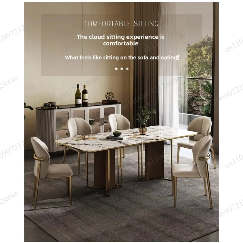 Modern Minimalist Nordic Dining Chair Light Luxury Style Comfort Backrest Design For Household And Catering Restaurant view 3