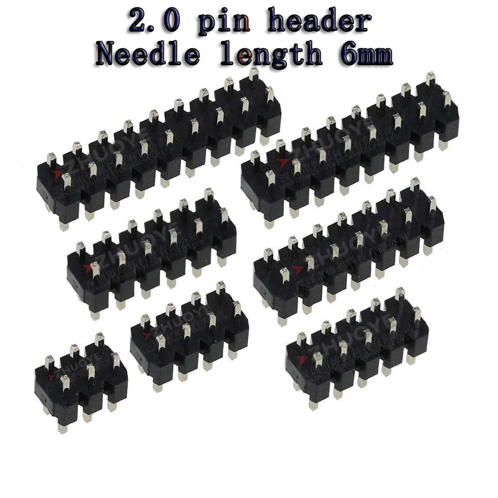 

2.0 pin header Needle length 6mm Center needle2*2/3/4/5/6/7/8/9/10/12P/40P