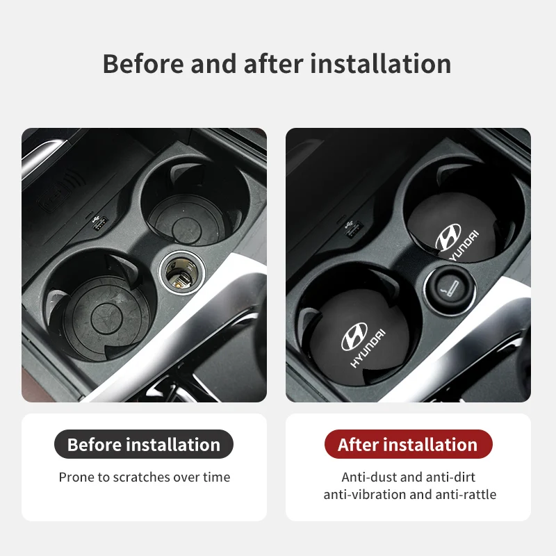 2 قطعة حامل الكأس سيارة مكافحة زلة إدراج كوستر منصات اكسسوارات لشركة هيونداي كريتا سانتافي كونا جينيسيس ايكو كوبيه أزيرا أيونيك