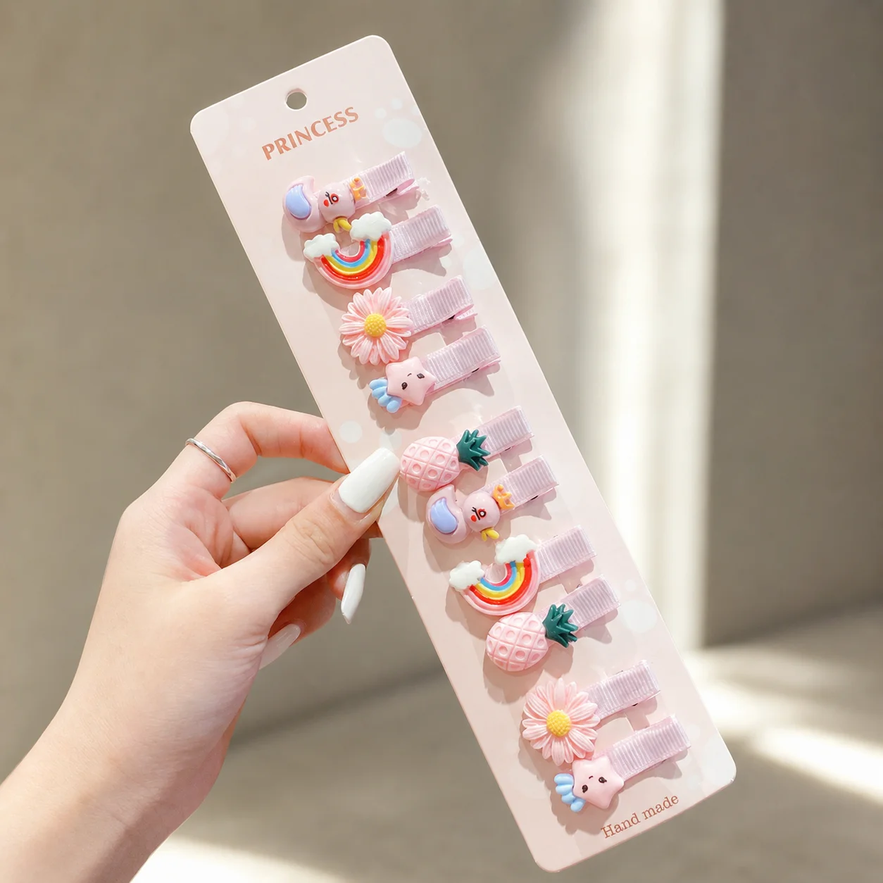 Cute Cartoon Duckbill Hair Clips 10pcs Soft Fabric Wrapped Alligator Barrette Set For Toddlers Girls Hair Styling Accessory view 5
