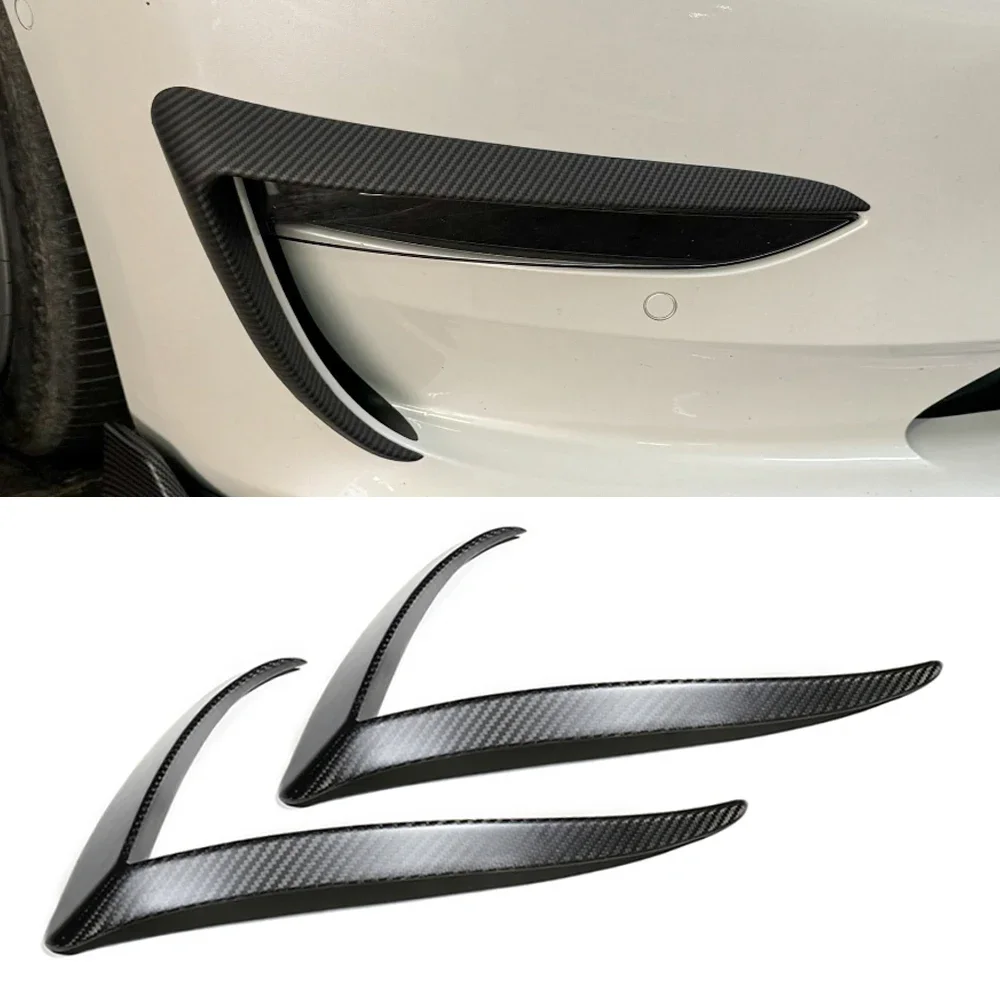 Dry Carbon Fiber Cover for Tesla Model S 2021 2022 2023 2024 Matte Gloss Carbon Exterior Accessories Front Fog Light Sticker