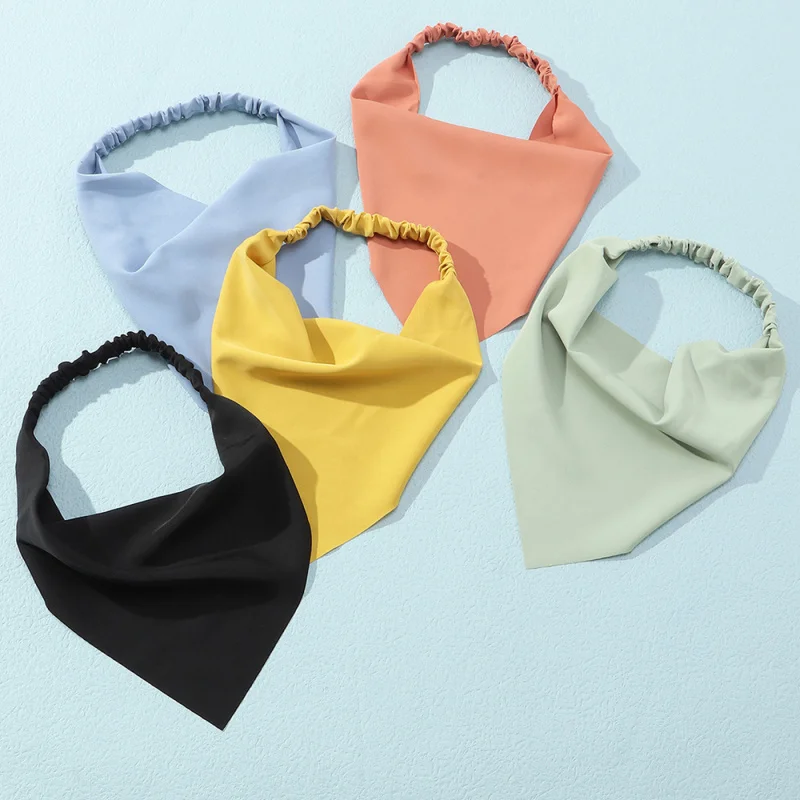 

Набор из 5 эластичных однотонных повязок на голову – 3-в-1: повязка для волос, держатель для хвоста и защита от солнца для повседневного использования.