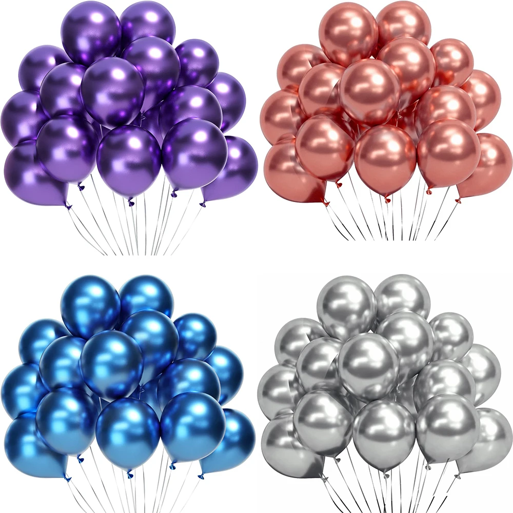 5/10/12inch Metal Purple Balloons Chrome Silver Blue Rose Gold Balloon Graduation Baby Shower Birthday Wedding Party Decorations