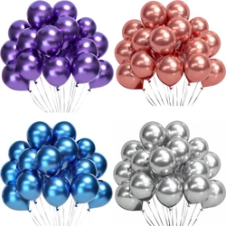 5/10/12inch Metal Purple Balloons Chrome Silver Blue Rose Gold Balloon Graduation Baby Shower Birthday Wedding Party Decorations