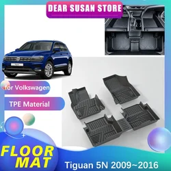 Auto Vloermat voor Volkswagen VW Tiguan 5N 2009 ~ 2016 2010 2011 2012 Deel Voet TPE Liner Tapijt Pad Custom cover Tapijt Accessoires